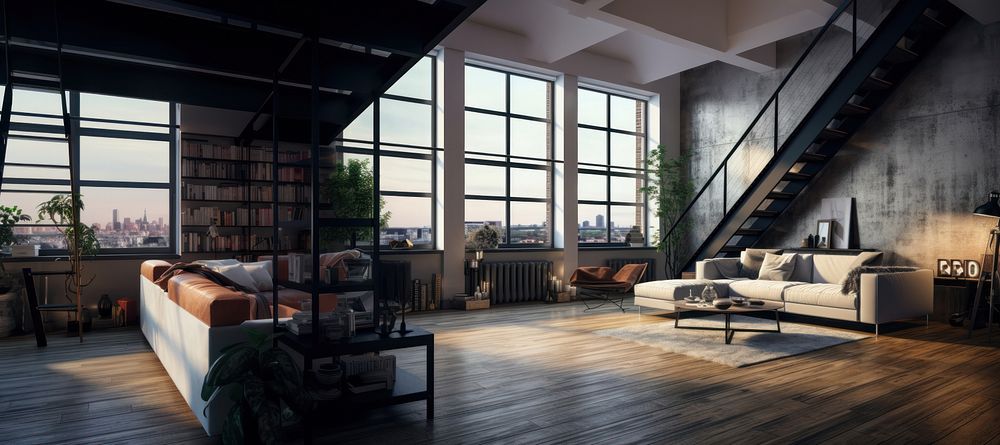 Modern apartment room loft architecture furniture. AI generated Image by rawpixel.