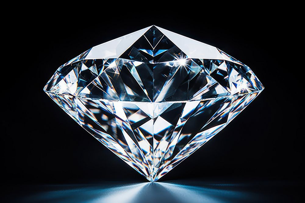 Large crystal diamond gemstone jewelry illuminated. AI generated Image by rawpixel.