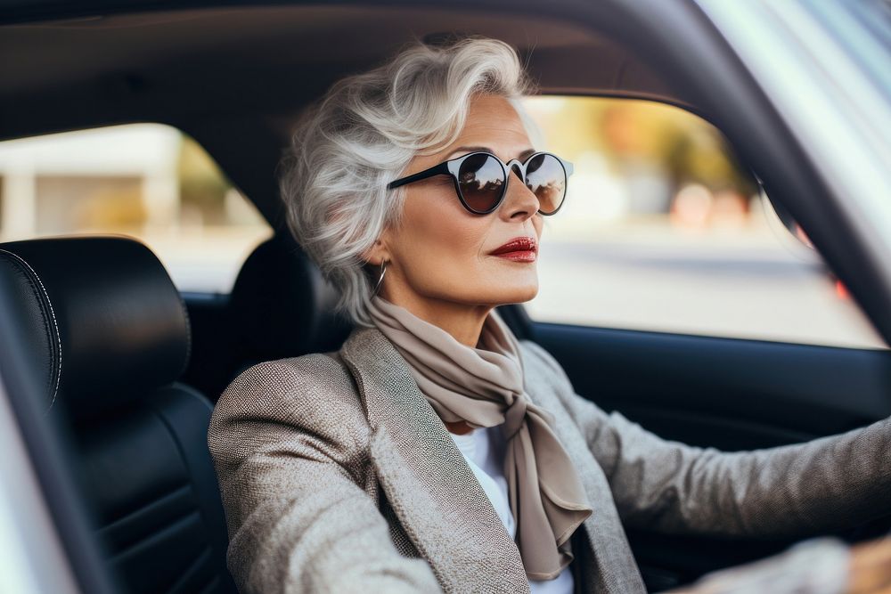 Middle age Businesswoman driving adult car. AI generated Image by rawpixel.
