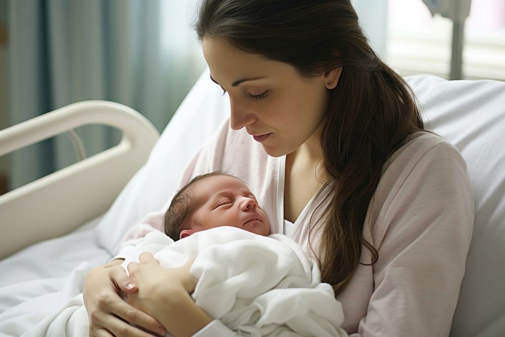 Baby childbirth hospital newborn. AI generated Image by rawpixel.