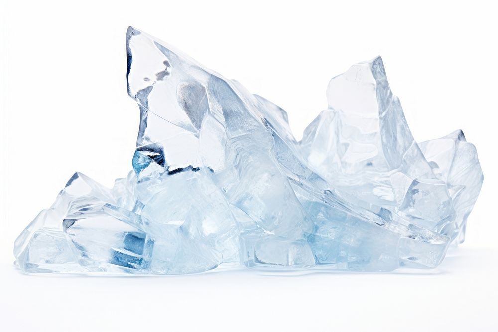 Natural ice crystal mineral white background. AI generated Image by rawpixel.