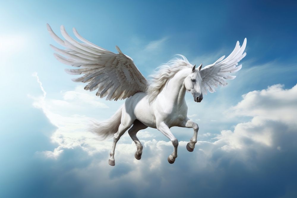 Pegasus stallion animal mammal. AI generated Image by rawpixel.