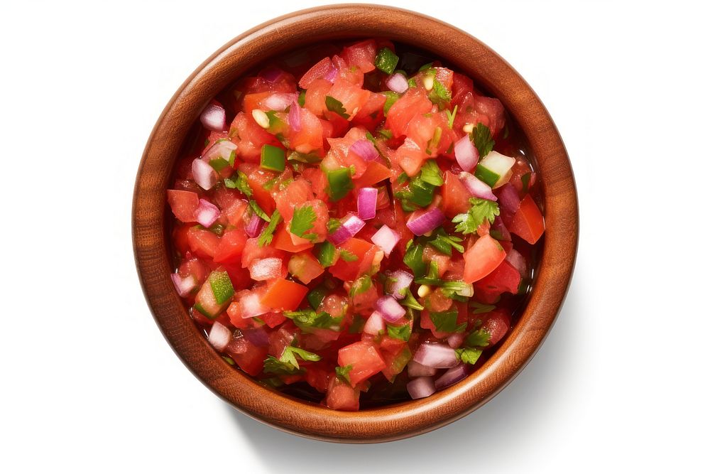 Salsa dip bowl food white background. AI generated Image by rawpixel.