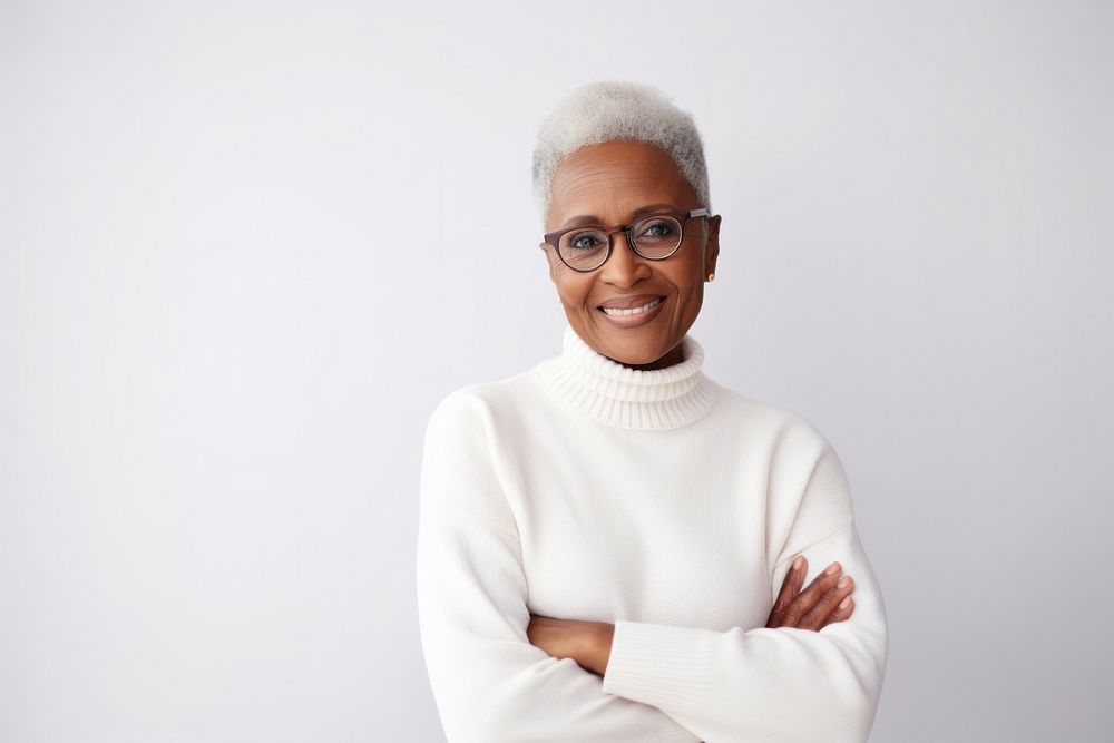 African American woman portrait sweater smiling. AI generated Image by rawpixel.