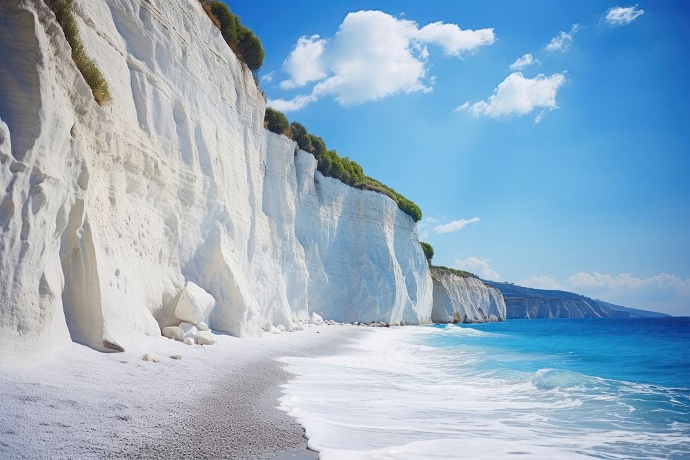 Landscape beach cliff sand. AI generated Image by rawpixel.