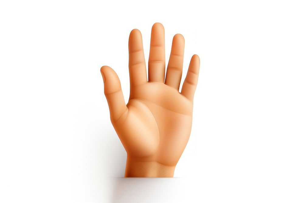 Raised Hand Emoji hand finger white background. AI generated Image by rawpixel.