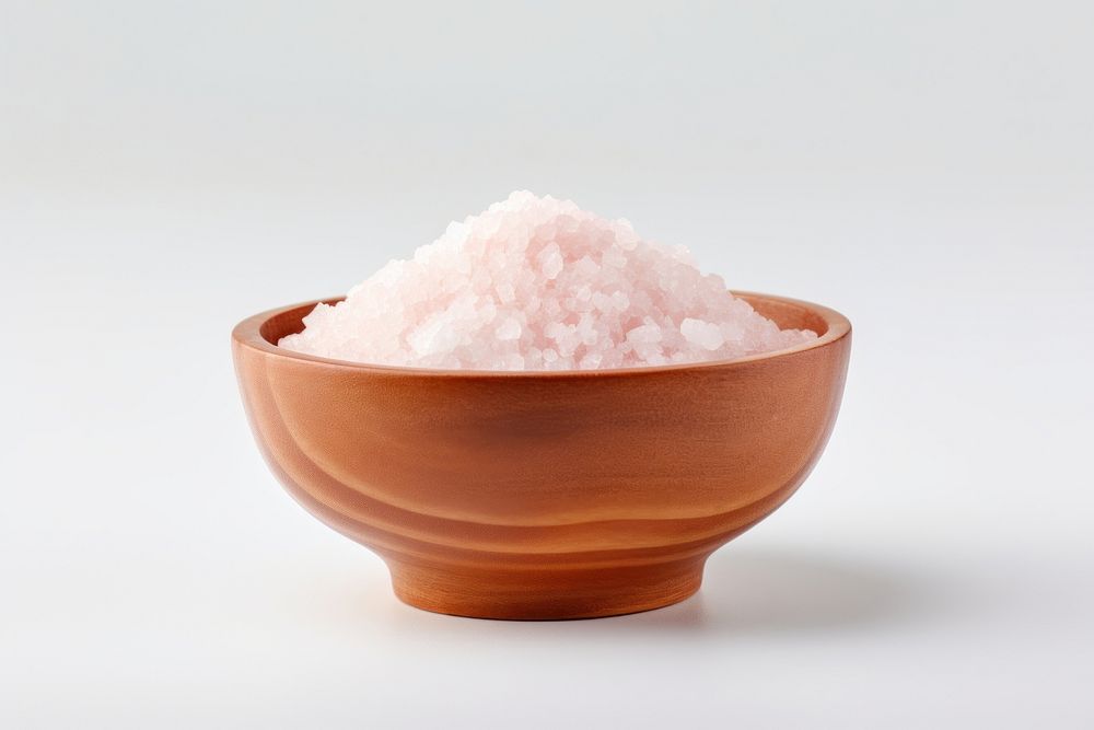 Rock salt bowl food white background. AI generated Image by rawpixel.