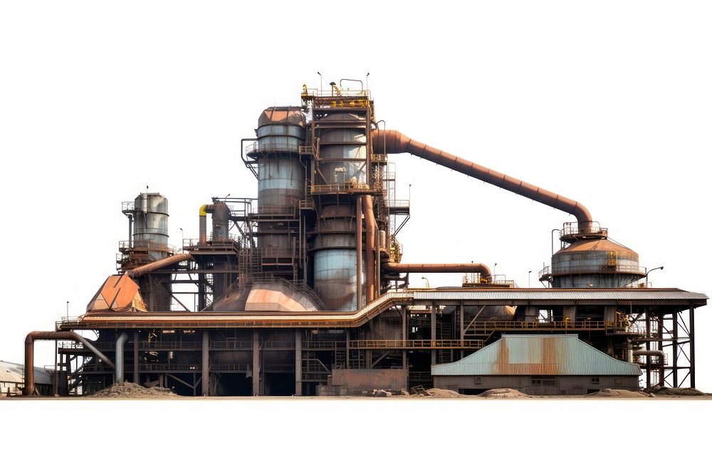 Steel mill architecture refinery factory. AI generated Image by rawpixel.