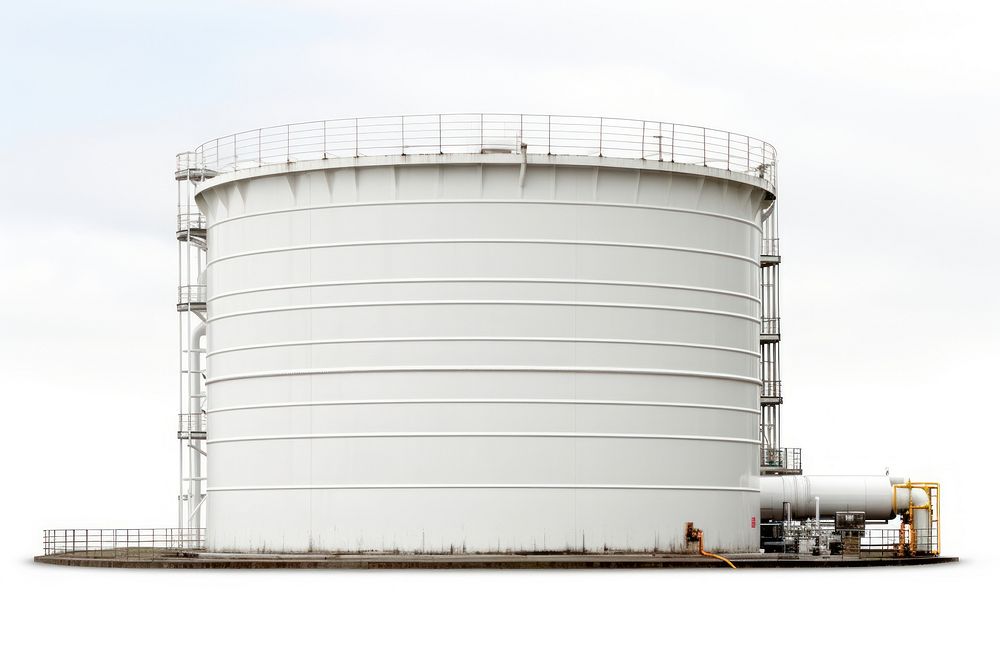 Oil storage tank architecture building factory. AI generated Image by rawpixel.