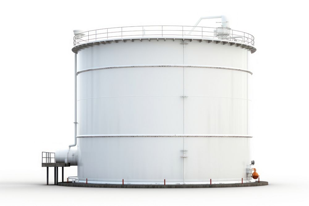 Oil storage tank architecture factory tower. AI generated Image by rawpixel.