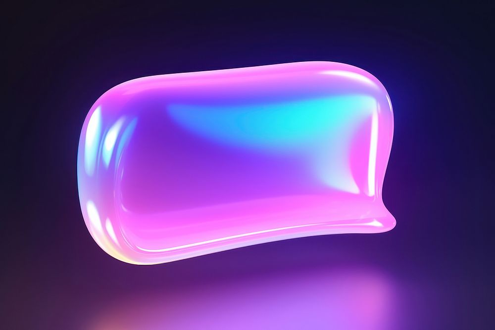 Chat bubble purple light illuminated. AI generated Image by rawpixel.