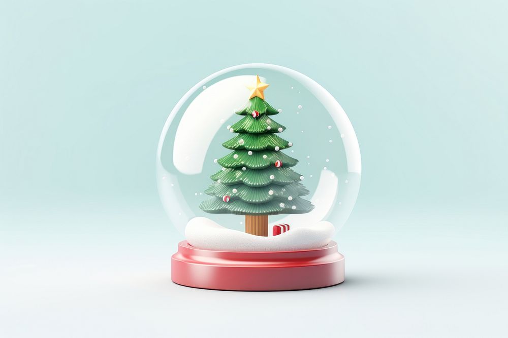 Christmas glass tree snow. AI generated Image by rawpixel.