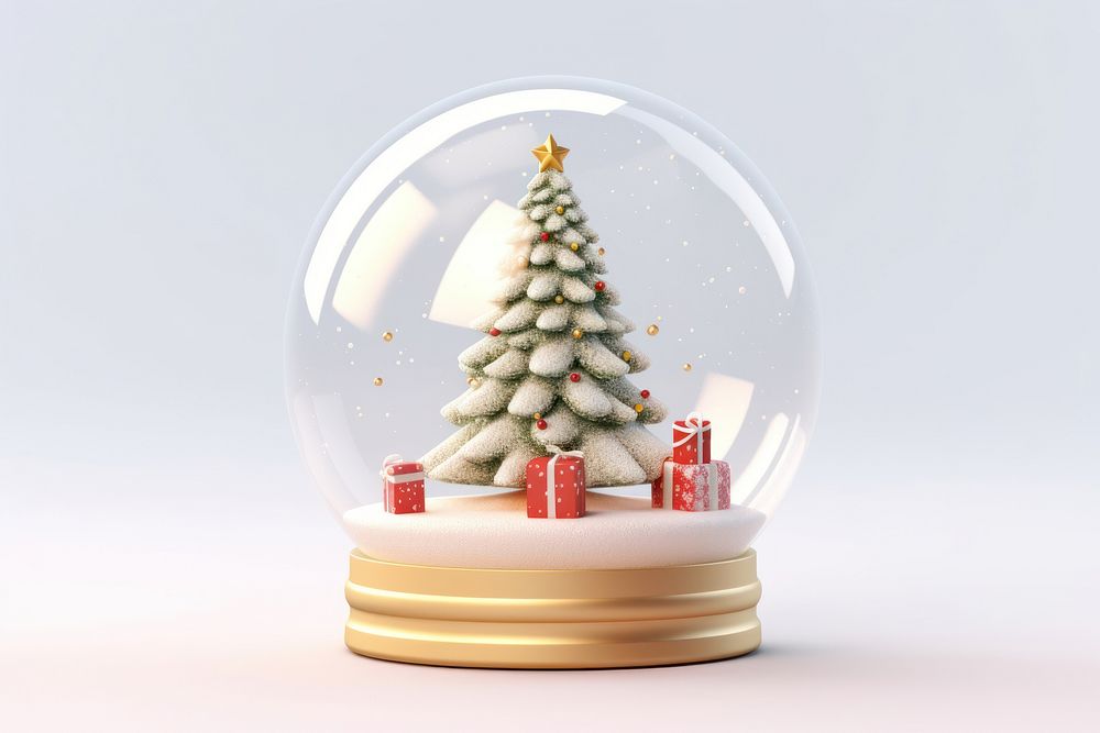 Christmas gift tree snow. AI generated Image by rawpixel.