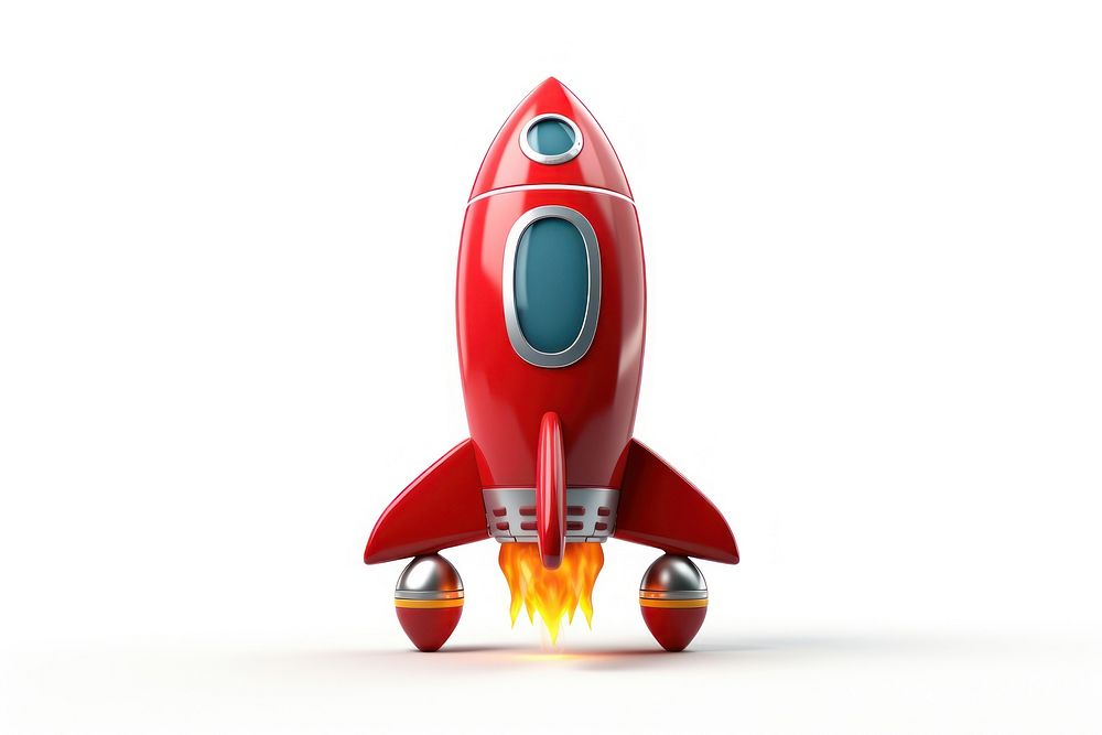 Red rocket aircraft vehicle missile. AI generated Image by rawpixel.