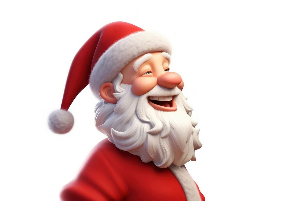 Santa claus cartoon smiling white background. AI generated Image by rawpixel.