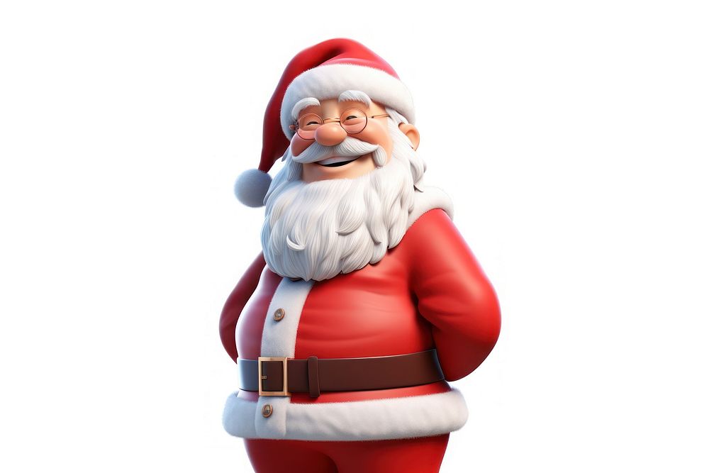 Santa claus smiling cartoon white background. AI generated Image by rawpixel.