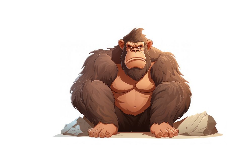 Monkey cartoon mammal ape. AI generated Image by rawpixel.