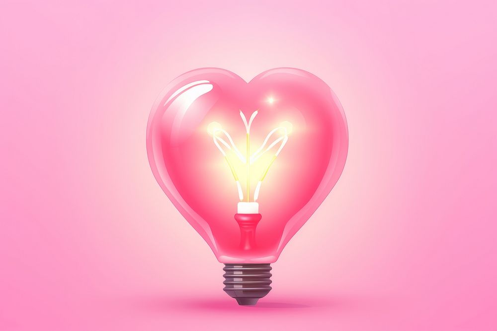 Heart light lightbulb lighting. AI generated Image by rawpixel.