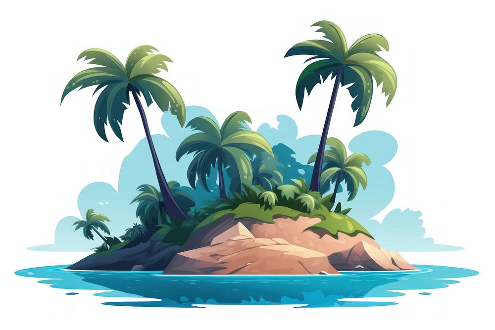 Tropical Island island outdoors tropical. AI generated Image by rawpixel.