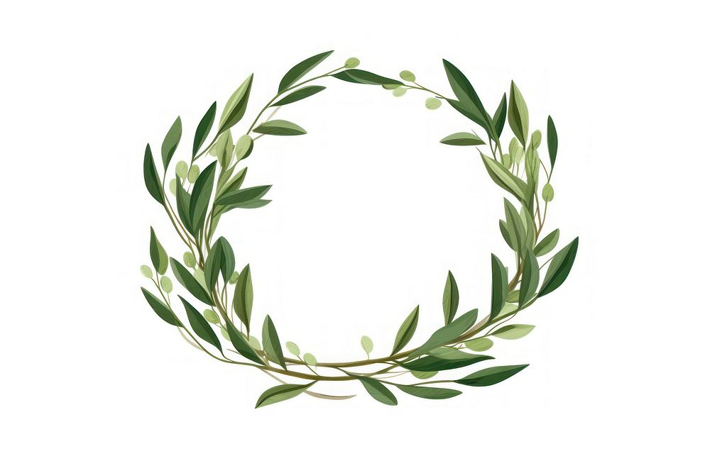 Olive branch wreath circle plant. AI generated Image by rawpixel.