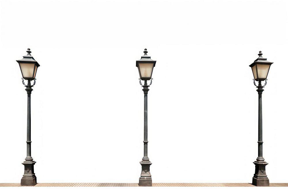 Lamp pole lamp street white background. 