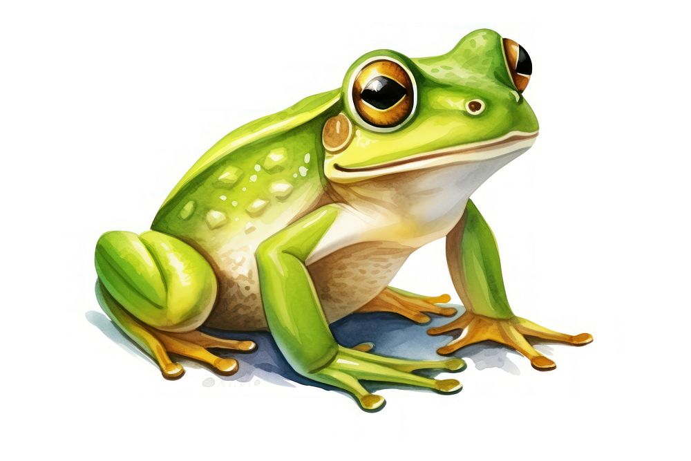 Green frog cartoon amphibian wildlife animal. 