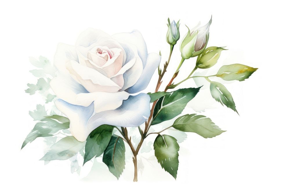 White rose flower plant inflorescence. AI generated Image by rawpixel.