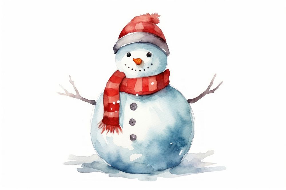 Christmas snowman winter white white background. AI generated Image by rawpixel.