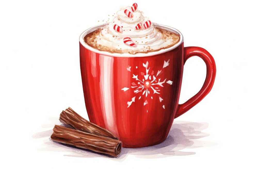 Chocolate drink christmas mug dessert coffee cup. AI generated Image by rawpixel.