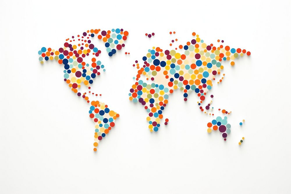 World map backgrounds white background confetti. AI generated Image by rawpixel.