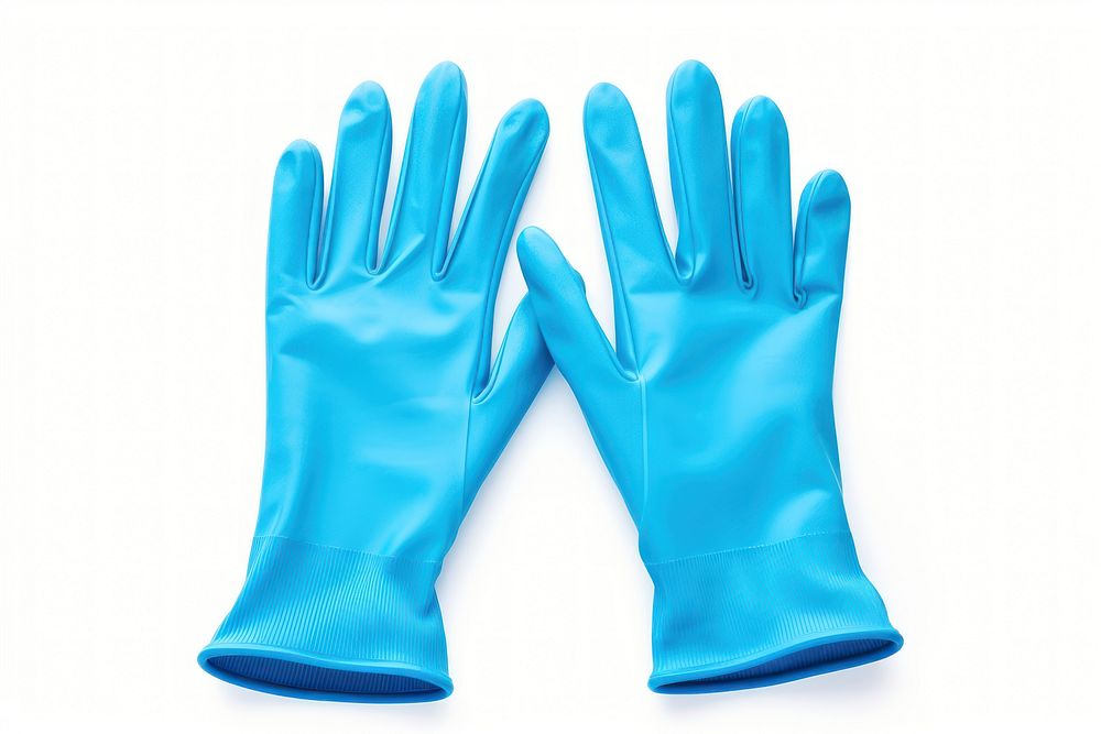 Gloves blue white background protection.