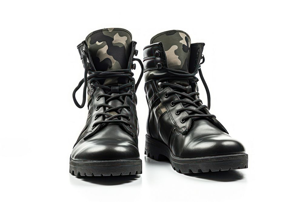 Combat boots footwear shoe white background. AI generated Image by rawpixel.