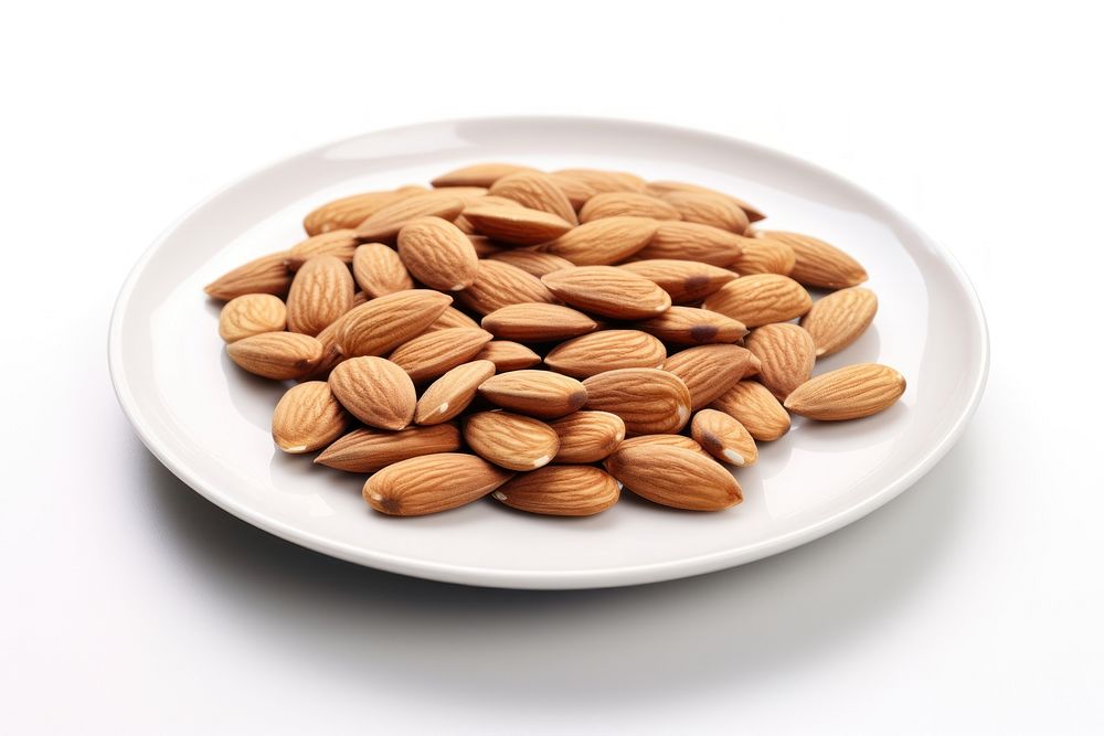 Almond plate food seed. 