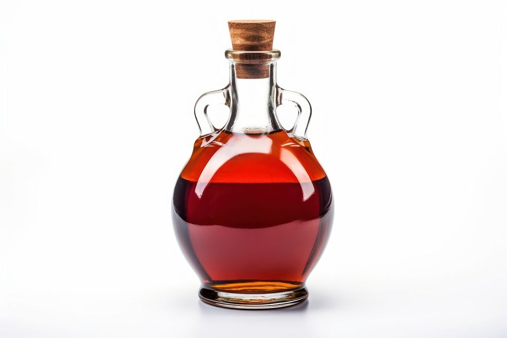 Vinegar bottle glass white background. AI generated Image by rawpixel.