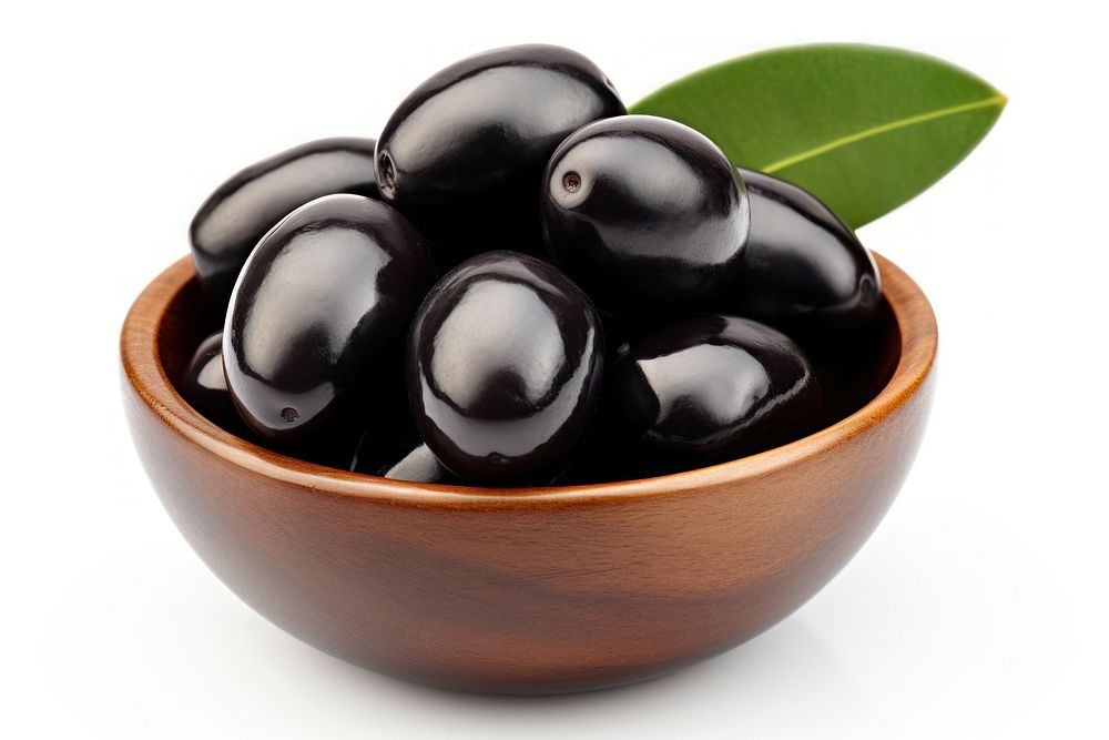 Olives bowl blueberry fruit. 