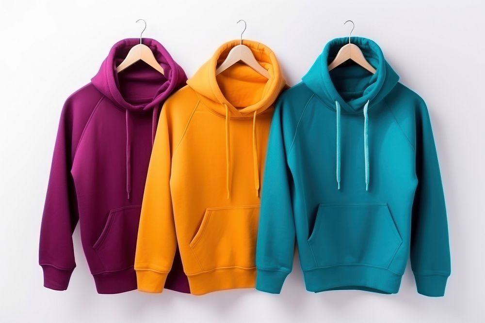 Colorful hoodies sweatshirt clothing sweater. AI generated Image by rawpixel.