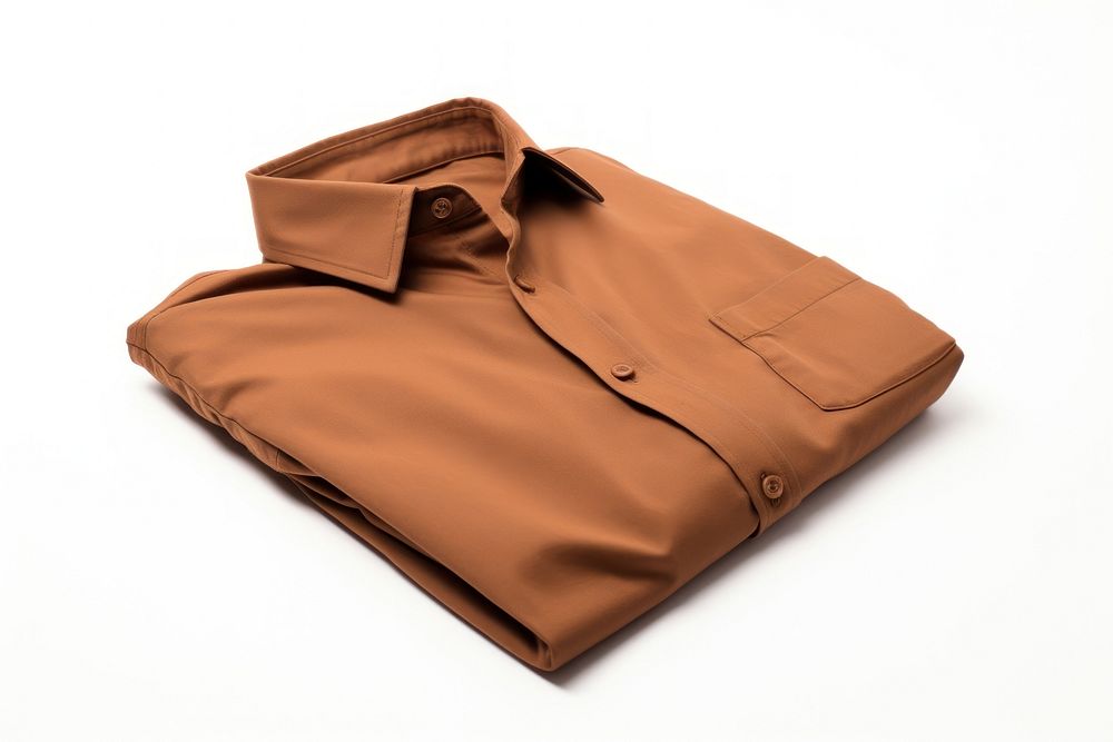 Shirt brown white background outerwear.