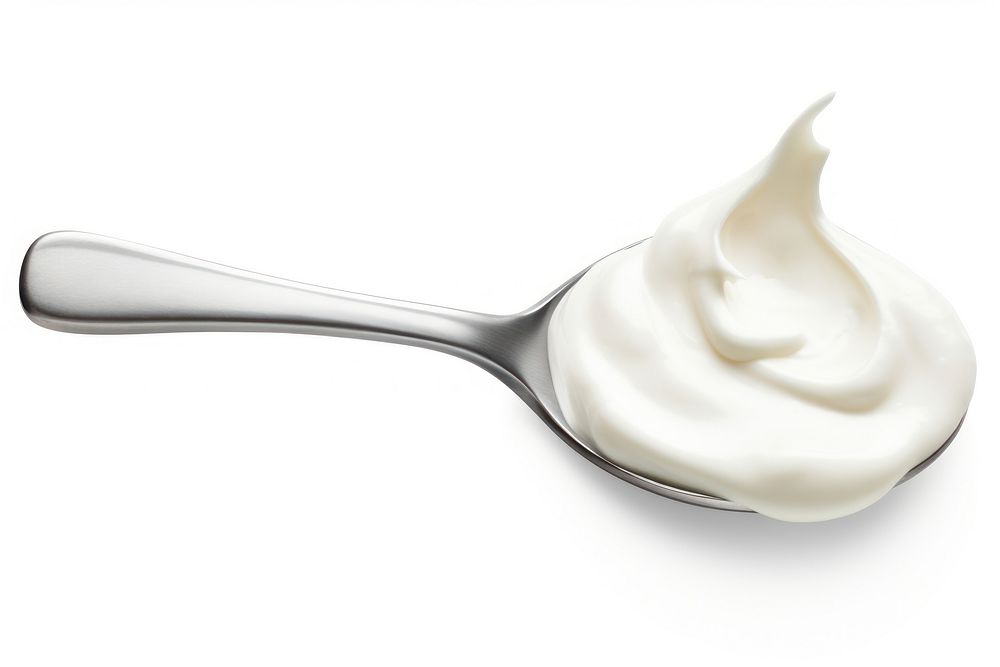Yogurt spoon dessert cream. AI generated Image by rawpixel.