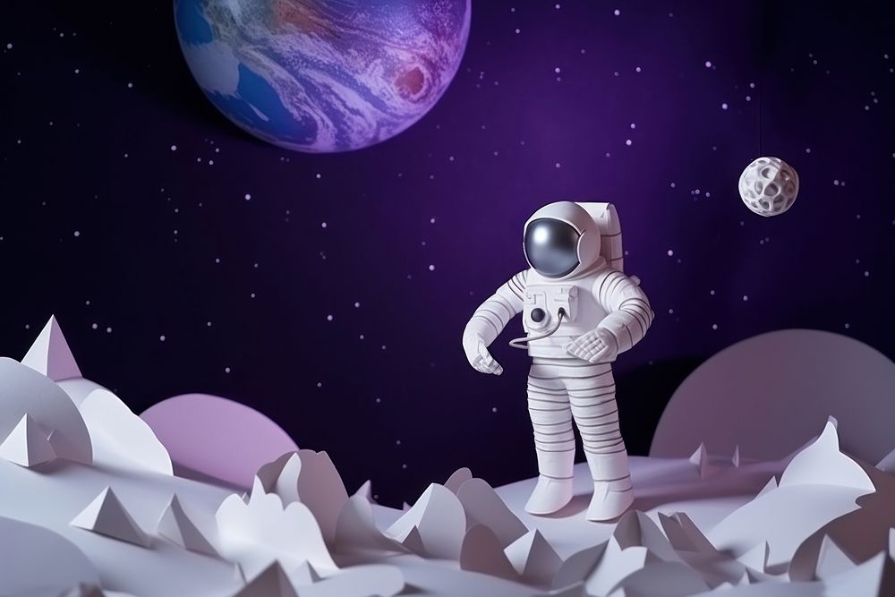 Space astronomy astronaut outdoors. AI generated Image by rawpixel.