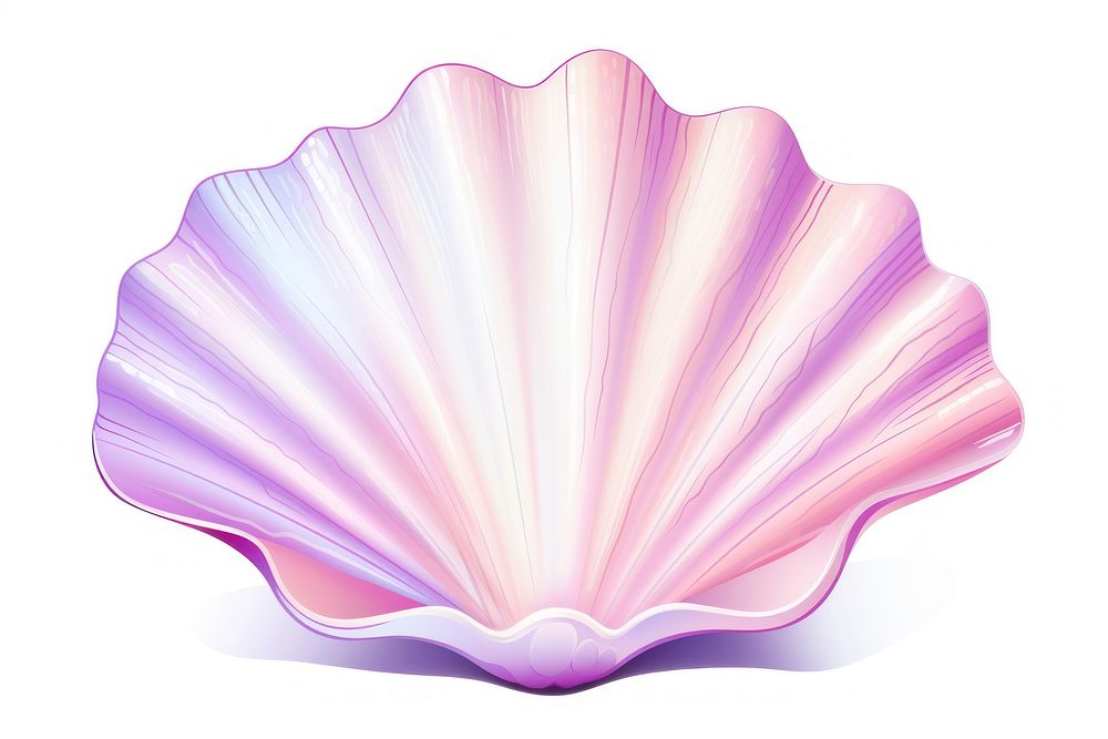 Shell clam white background invertebrate. | Premium Photo Illustration ...