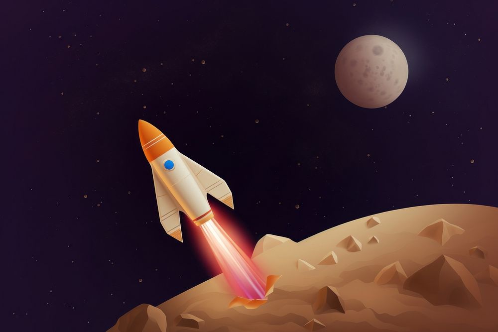 Rocket launching space astronomy outdoors. AI generated Image by rawpixel.