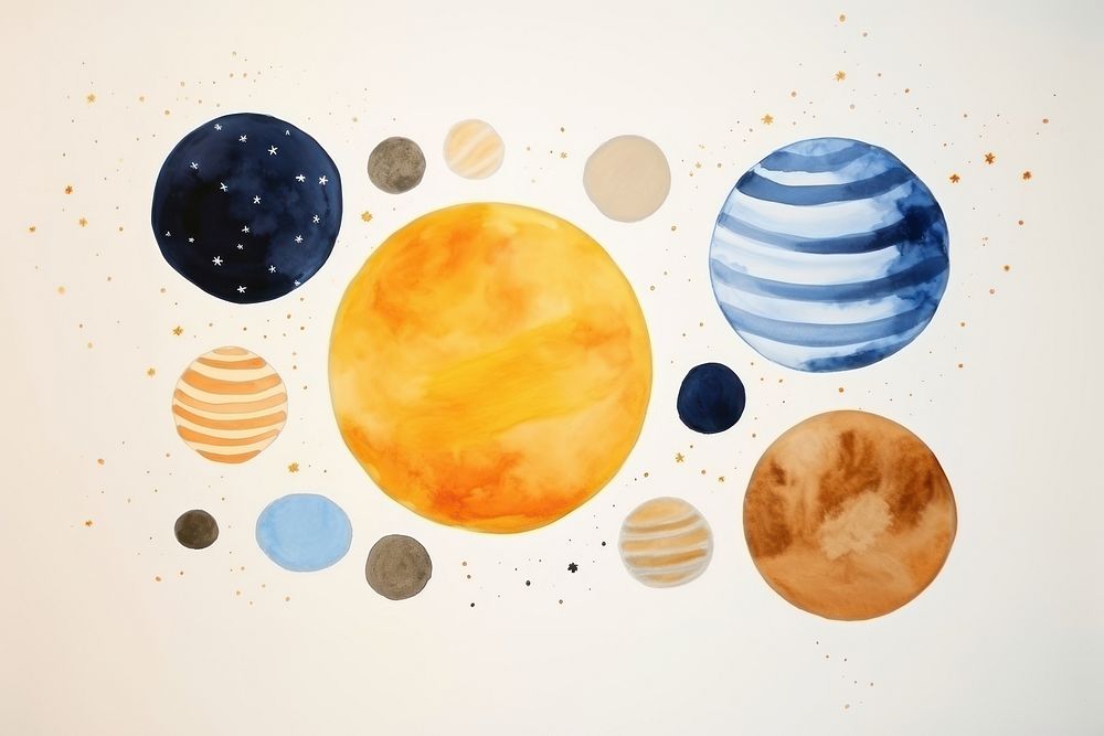 Space astronomy painting planet. AI generated Image by rawpixel.