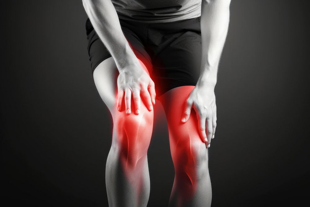 Joint pain adult black knee. AI generated Image by rawpixel.