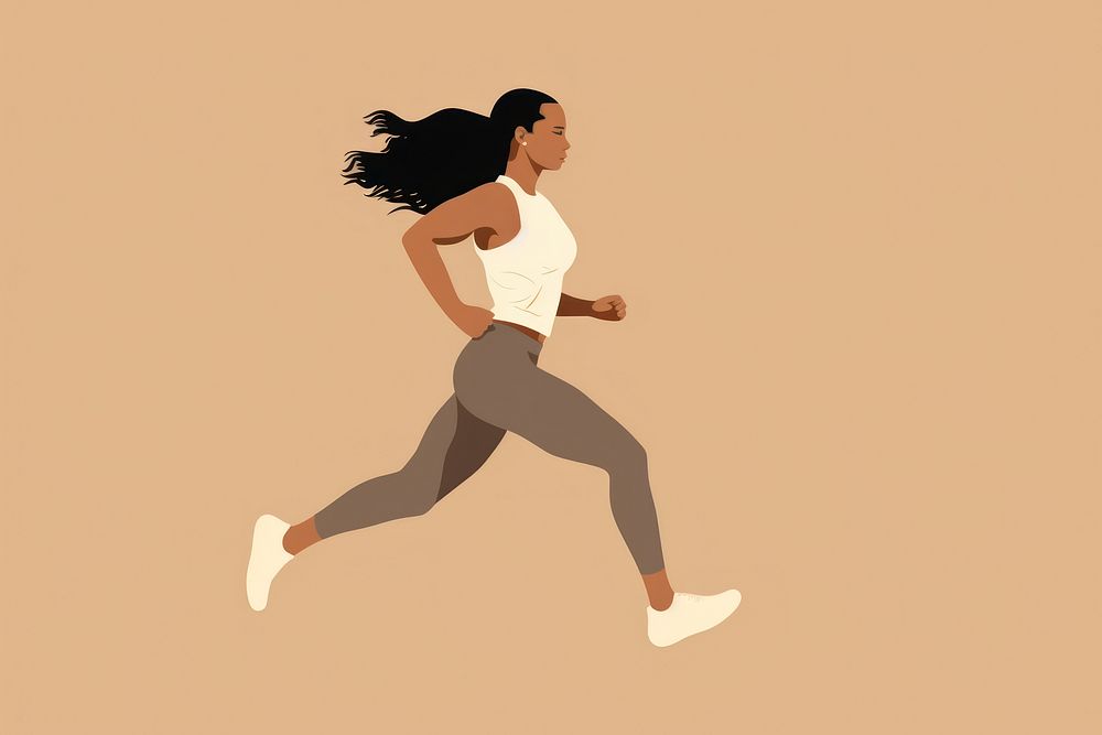 Woman running jogging adult determination. AI generated Image by rawpixel.