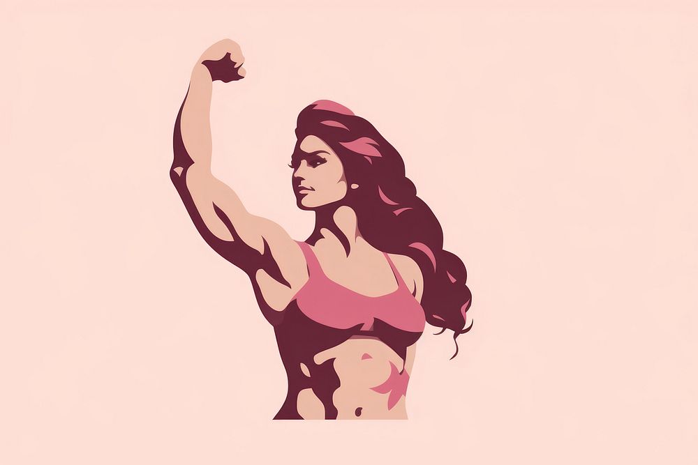 Girl muscles person adult determination. AI generated Image by rawpixel.