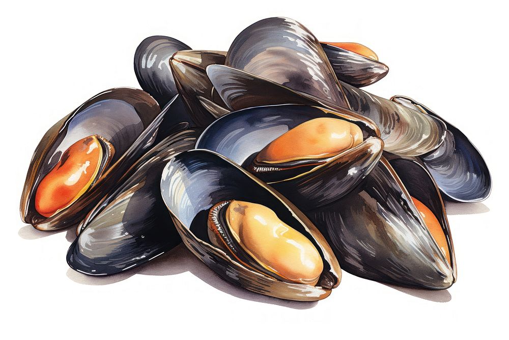 Mussels seafood mussel clam. AI generated Image by rawpixel.