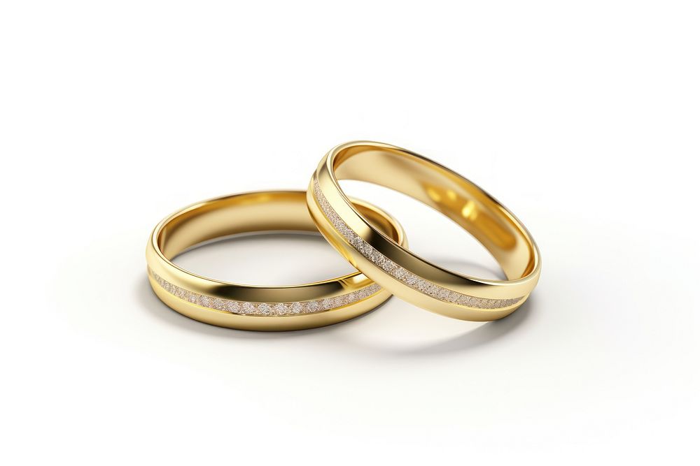 Two wedding rings jewelry gold white background. AI generated Image by rawpixel.
