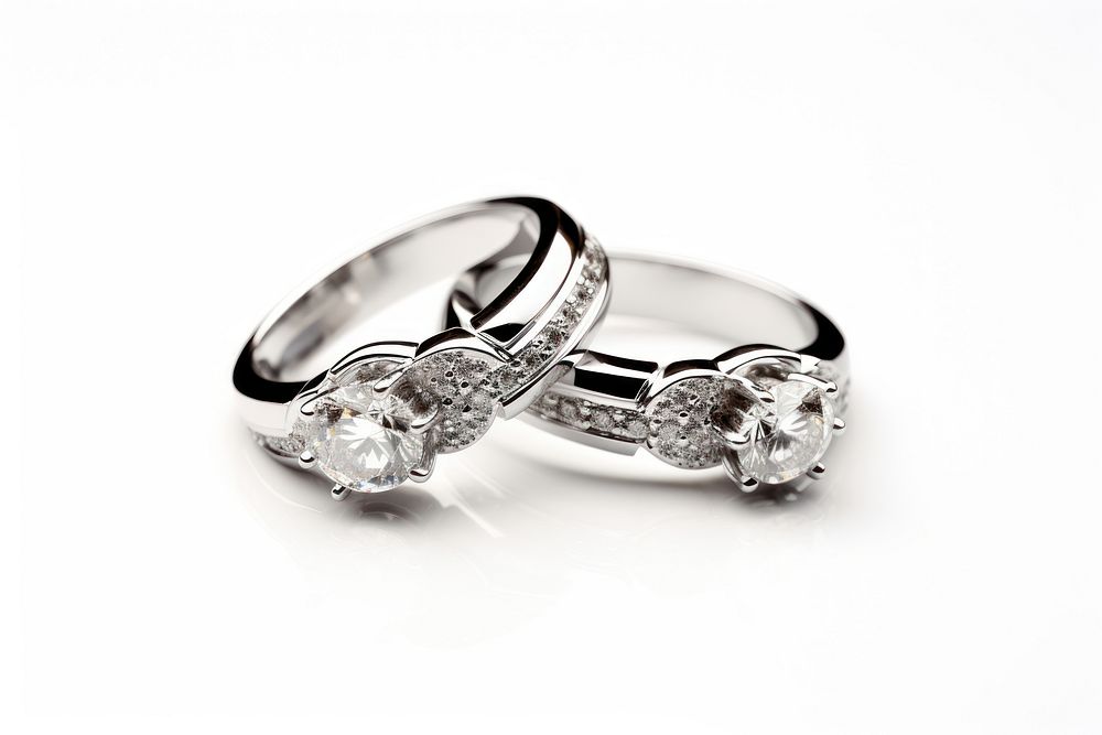 Wedding diamond rings platinum gemstone diamond. AI generated Image by rawpixel.