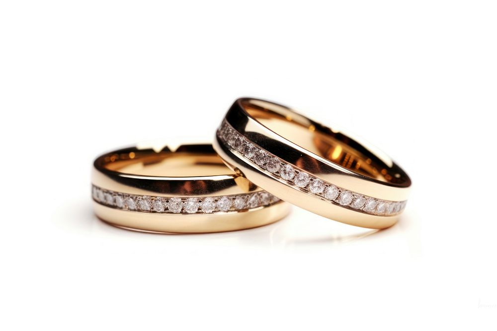 Wedding diamond rings jewelry diamond white background. AI generated Image by rawpixel.