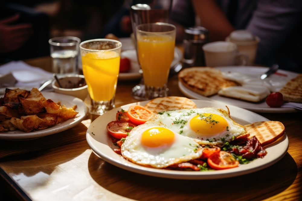 Eggs brunch plate table. AI generated Image by rawpixel.